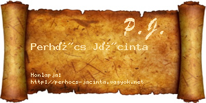 Perhócs Jácinta névjegykártya